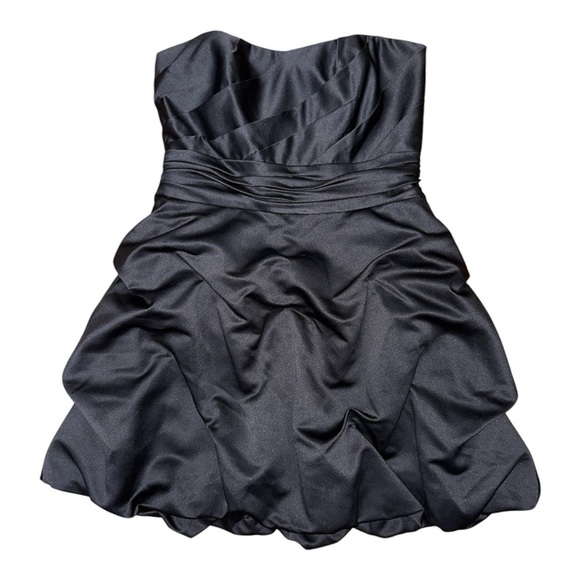 David's Bridal Gray Strapless Ruched Gown - Picture 1 of 4